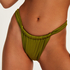 Palm High Leg Bikini Bottoms, Green