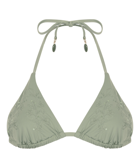 Giselle Triangle Bikini Top, Green