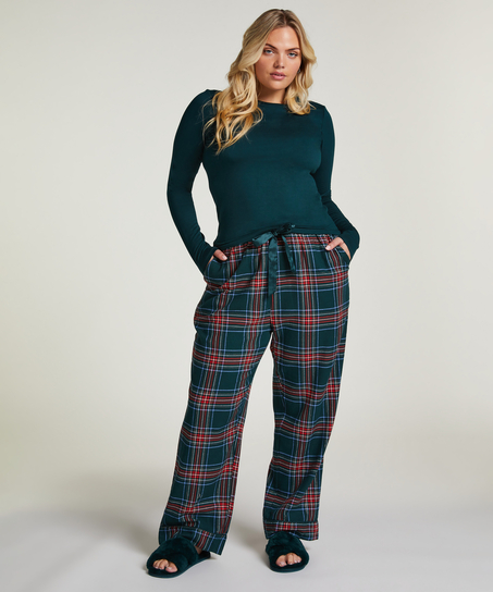 Flannel Pyjama Set, Green