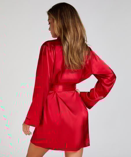 Satin Kimono, Red