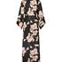 Bloom Satin Kimono, Black