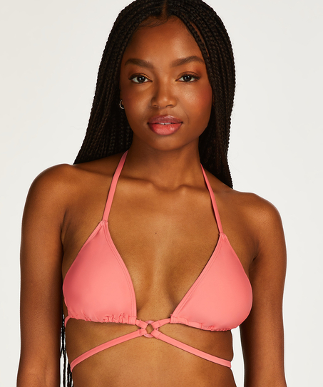 Sicily Beads Triangle Bikini Top, Orange