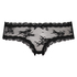 Floral Mesh V-shaped Brazilian Knickers, Black