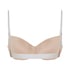 Transparent Back Padded Underwired Bra, Beige