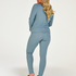 Waffle Placket Pyjama, Blue