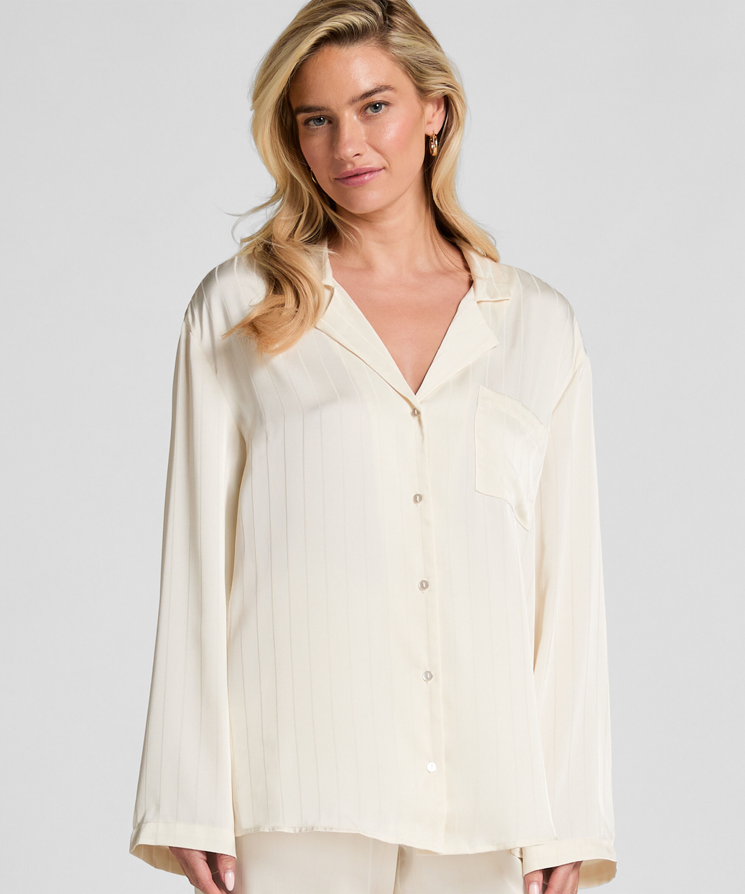 Satin Pinstripe Jacket, White