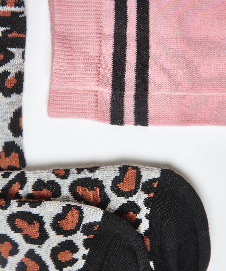 2 Pairs Cotton Socks, Grey