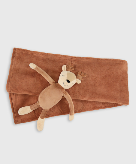 Blanket with stuffed animal, Beige