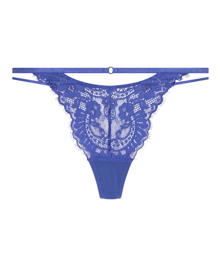 Lidia High Leg Thong, Blue