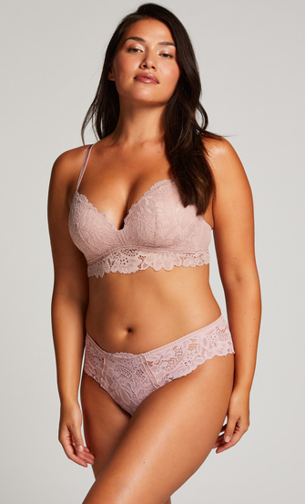 Shiloh Padded Non-wired Longline Bra, Pink