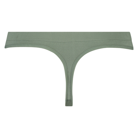 Seamless rib thong, Green