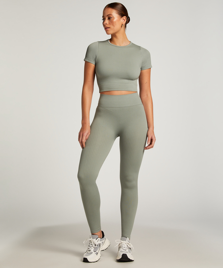 HKMX Seamless Sport Cropped Top, Green
