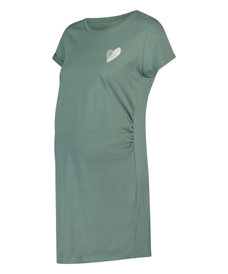 Short-Sleeved Maternity Nightshirt, Green