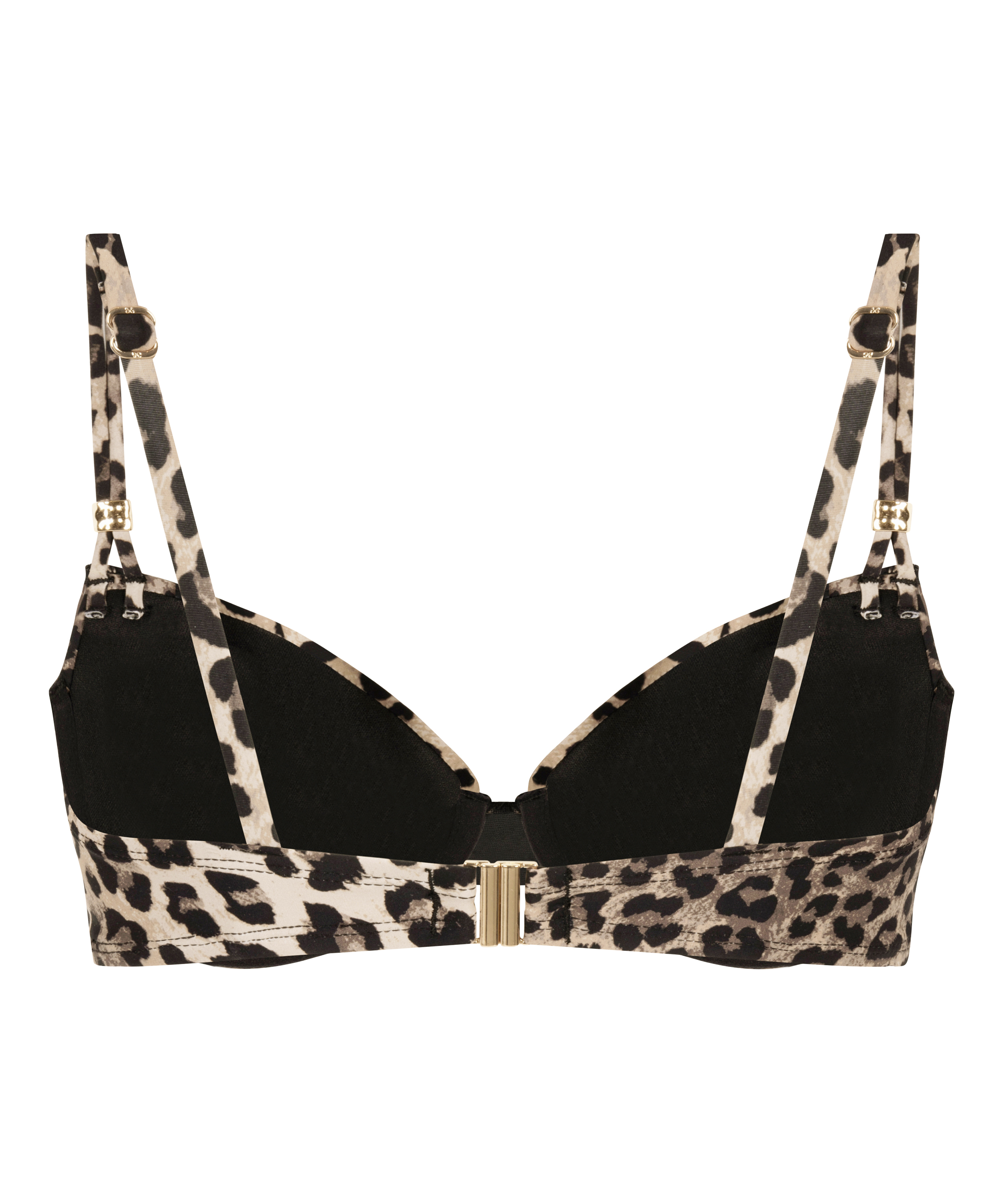 Animalia Padded Underwired Bikini Top, Brown, main