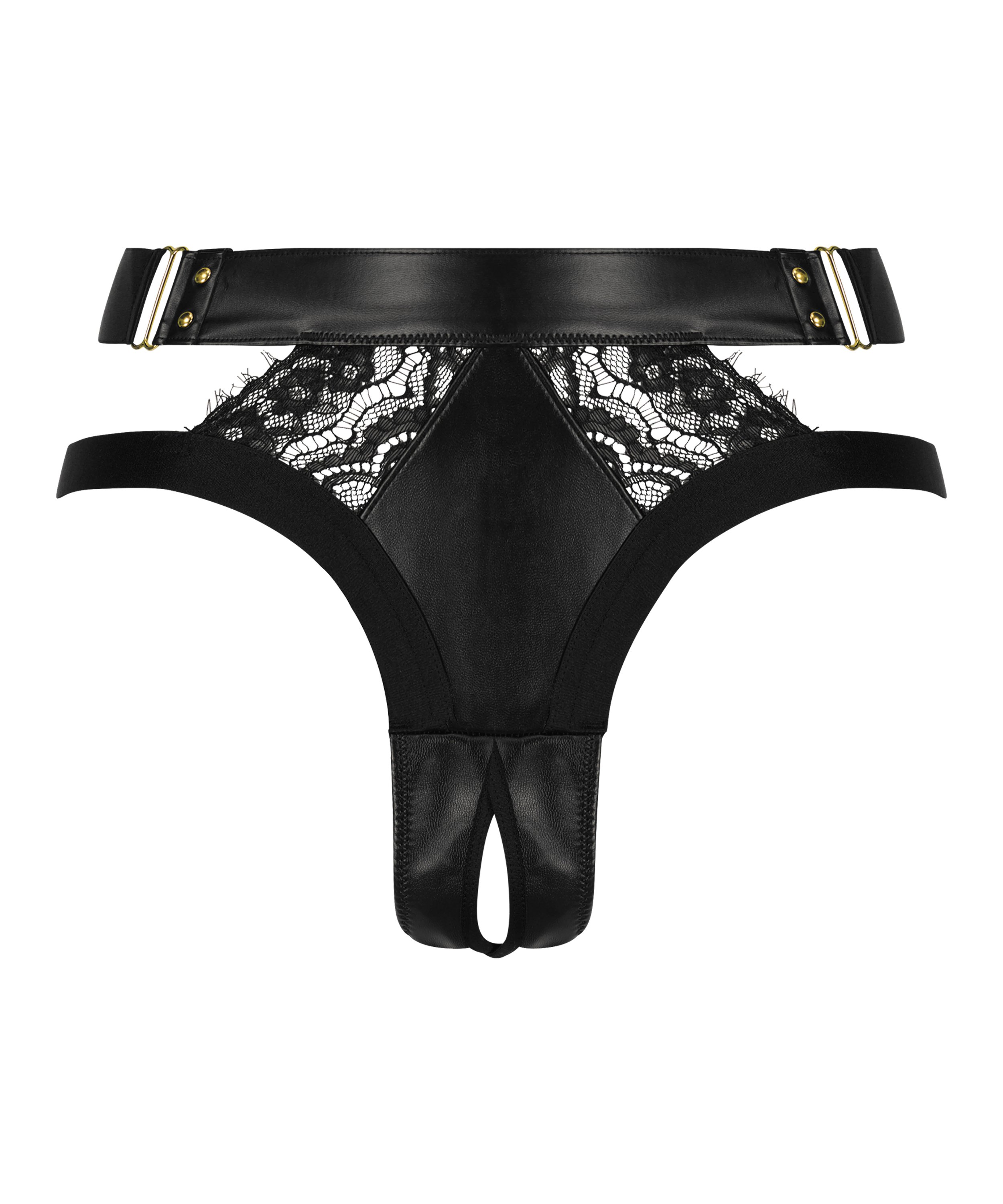 Occult Open Crotch Brazilian, Black, main