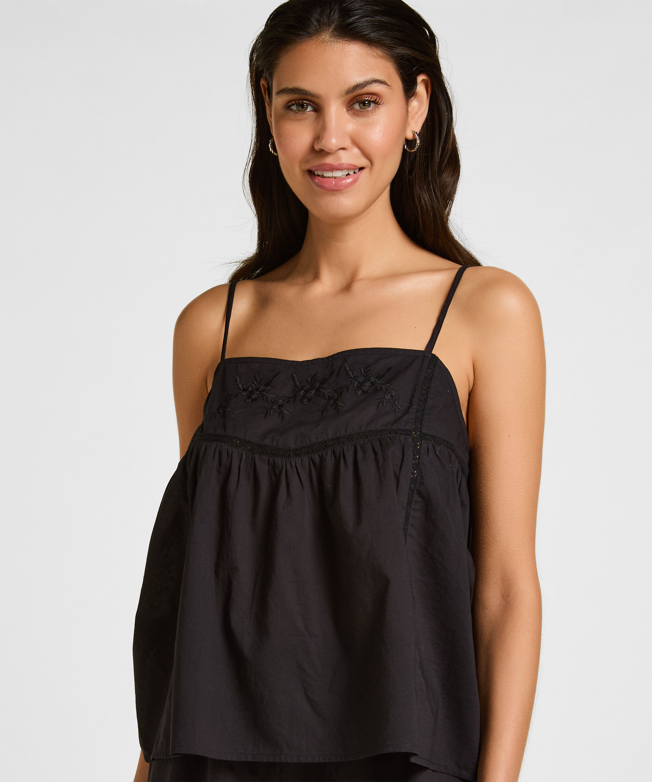 Pyjama Cami, Black Pyjama Cami, Black