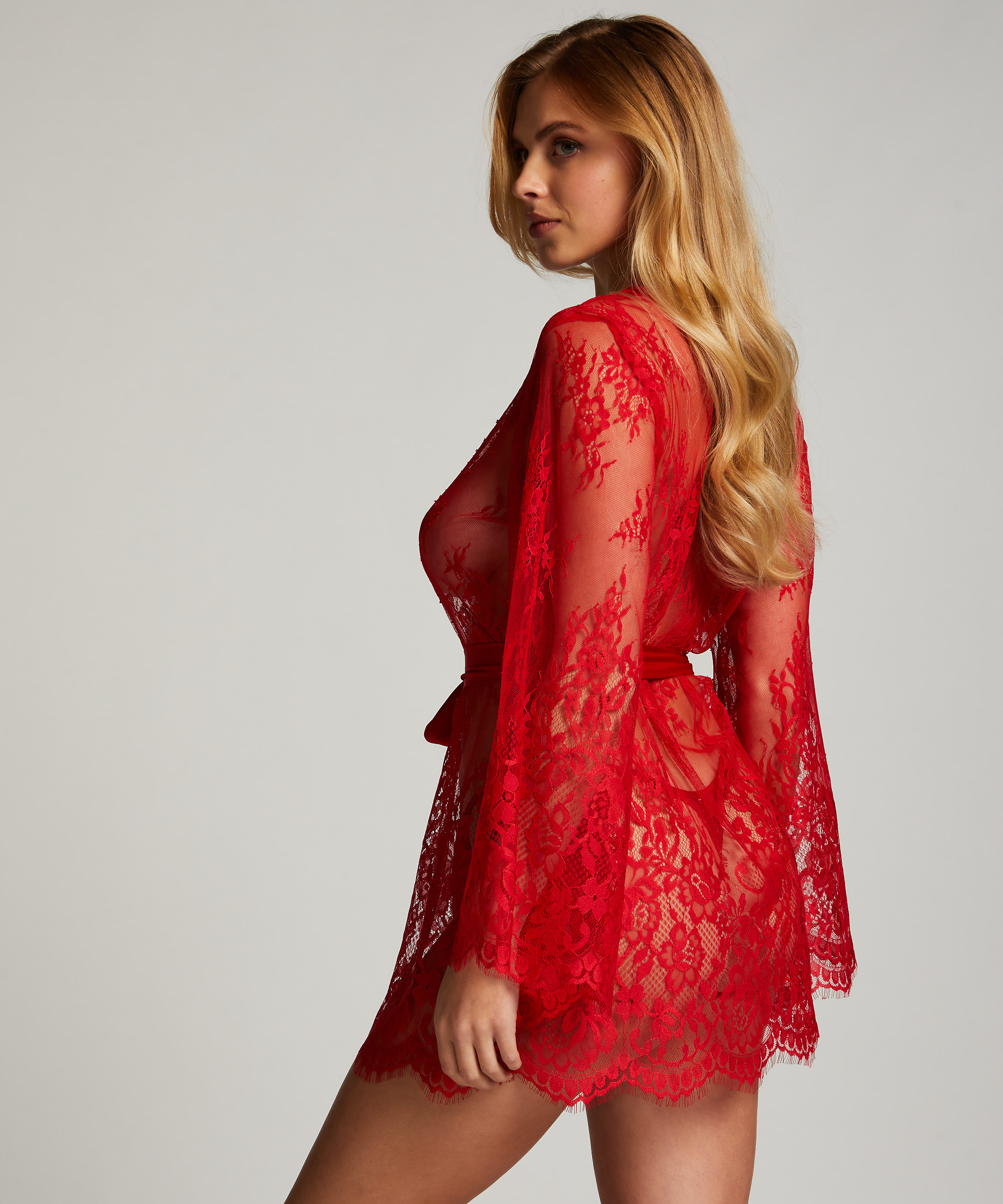 Isabelle Lace Kimono, Red, main