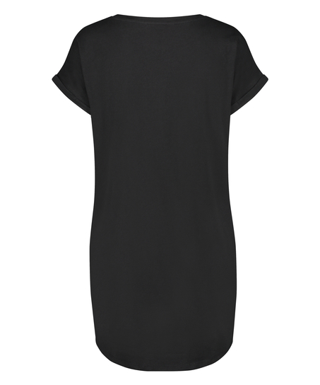 Round Neck Nightshirt, Black