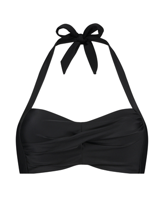 Luxe Bandeau Bikini Top, Black