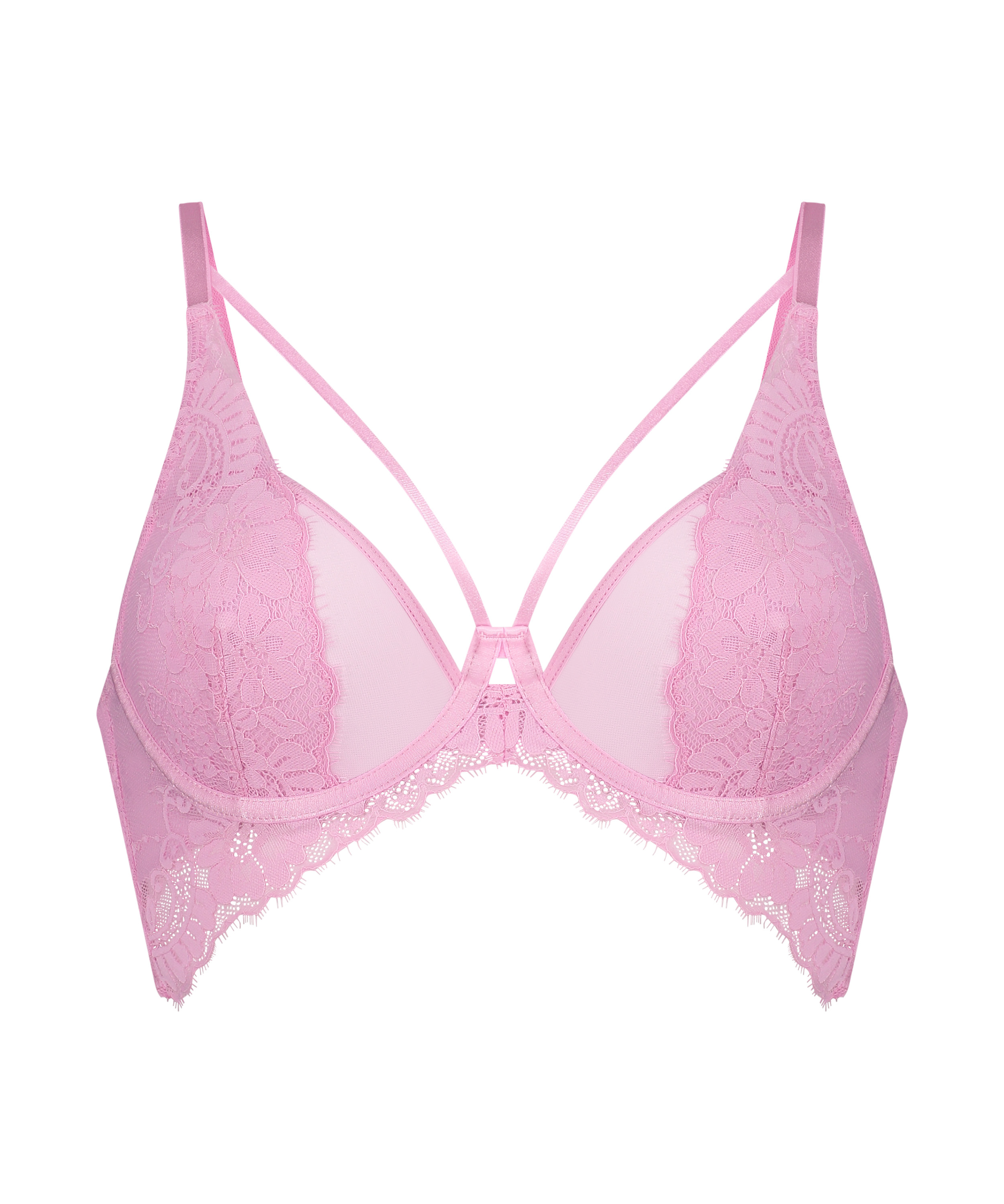 Milaan Non-Padded Underwired Longline Bra, Pink, main
