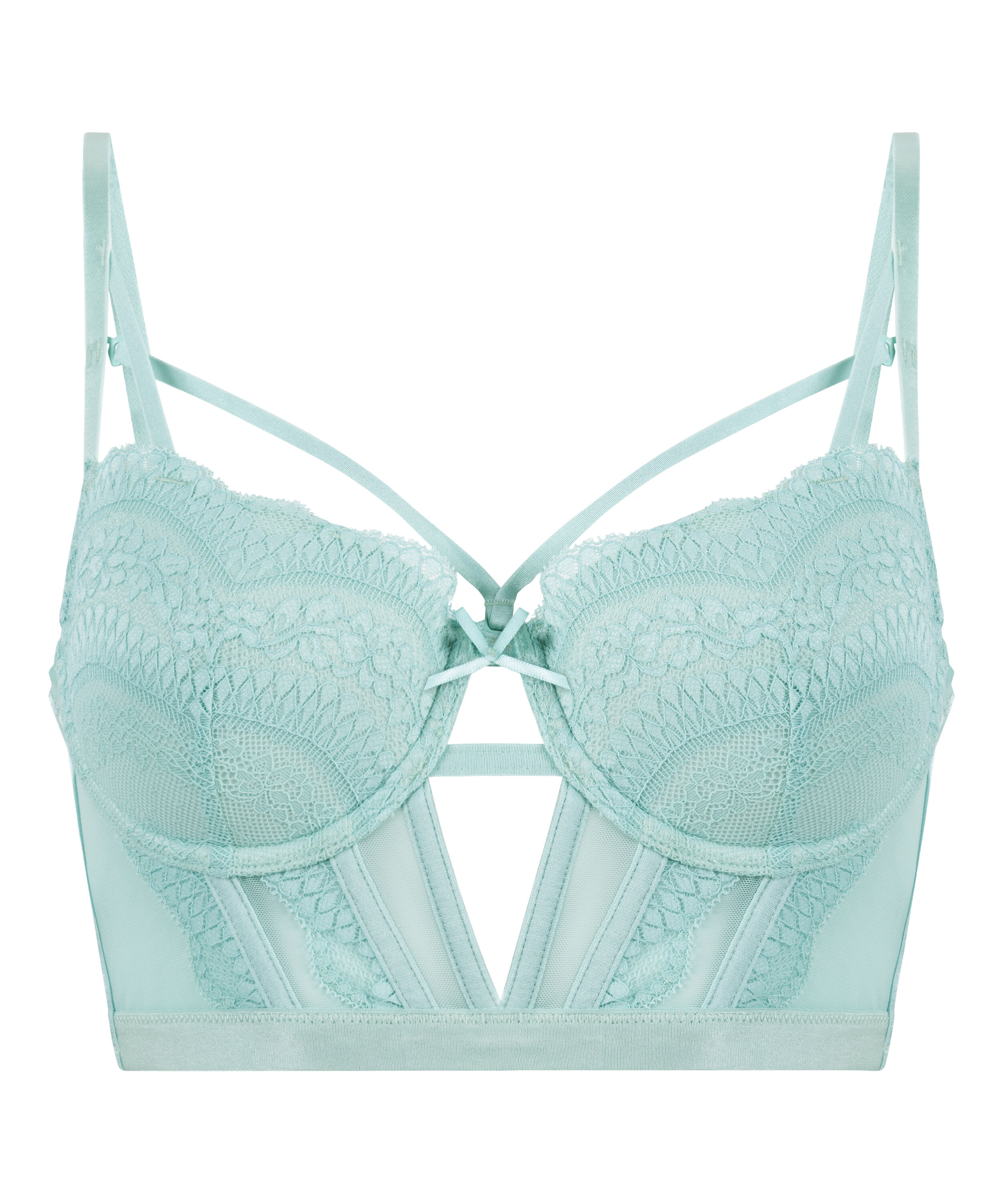 Ashley Padded Underwired Longline Bra, Blue