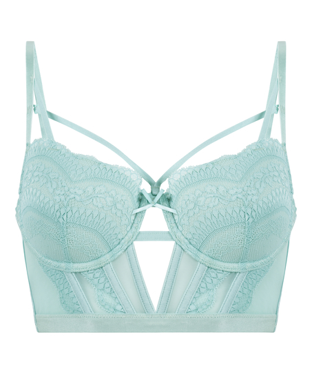 Ashley Padded Underwired Longline Bra, Blue