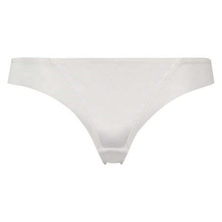 Satin fleece thong, White