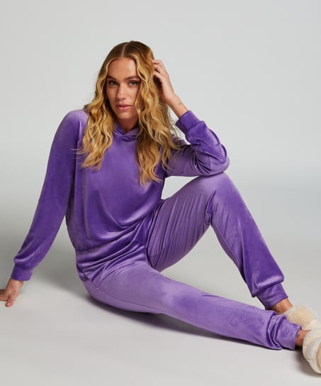 Velours Jogging Pants, Purple