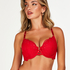 Oceana Padded Underwired Push-Up Bra, Red