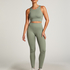 HKMX High waisted seamless sport legging, Green