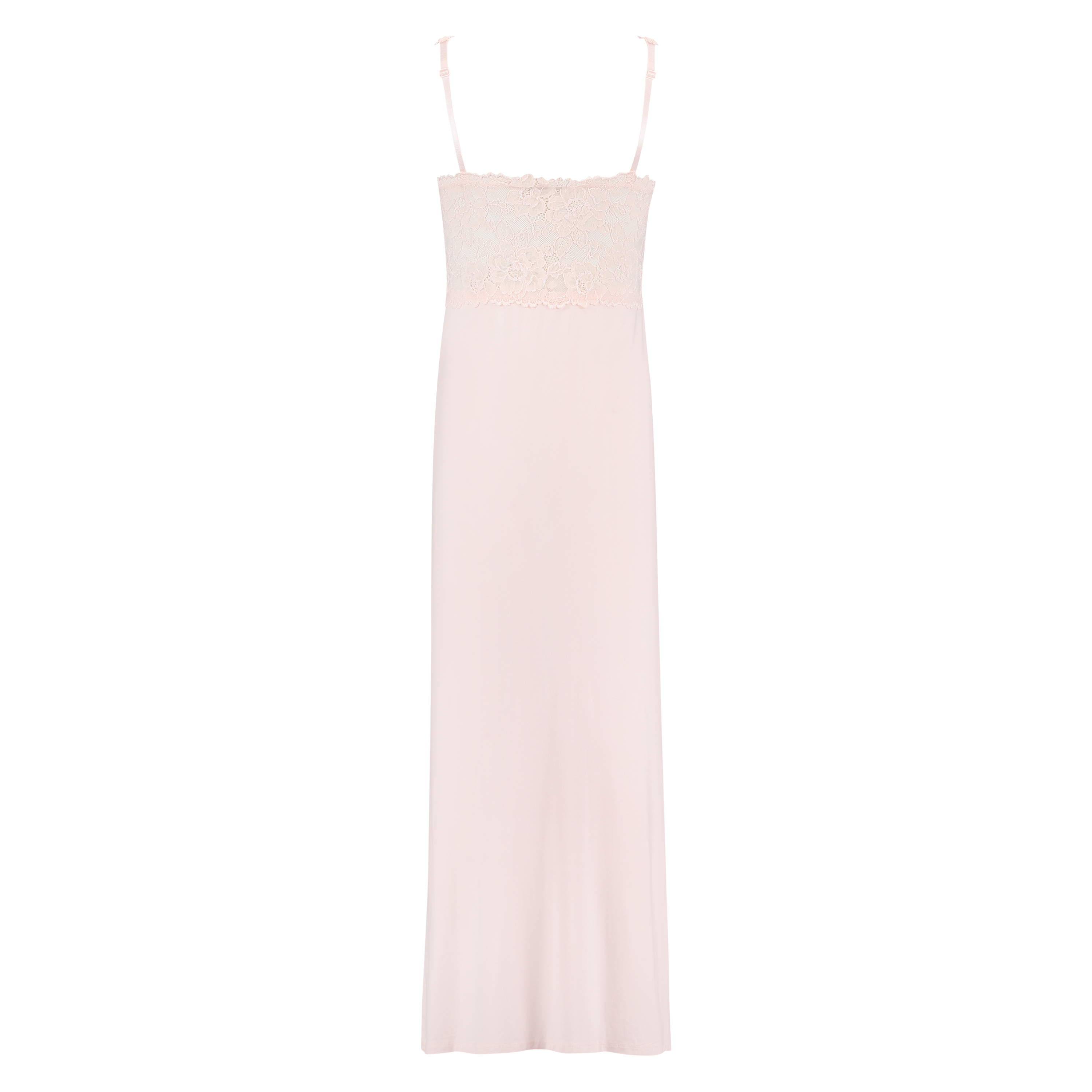 Long slip dress Modal lace, Pink, main