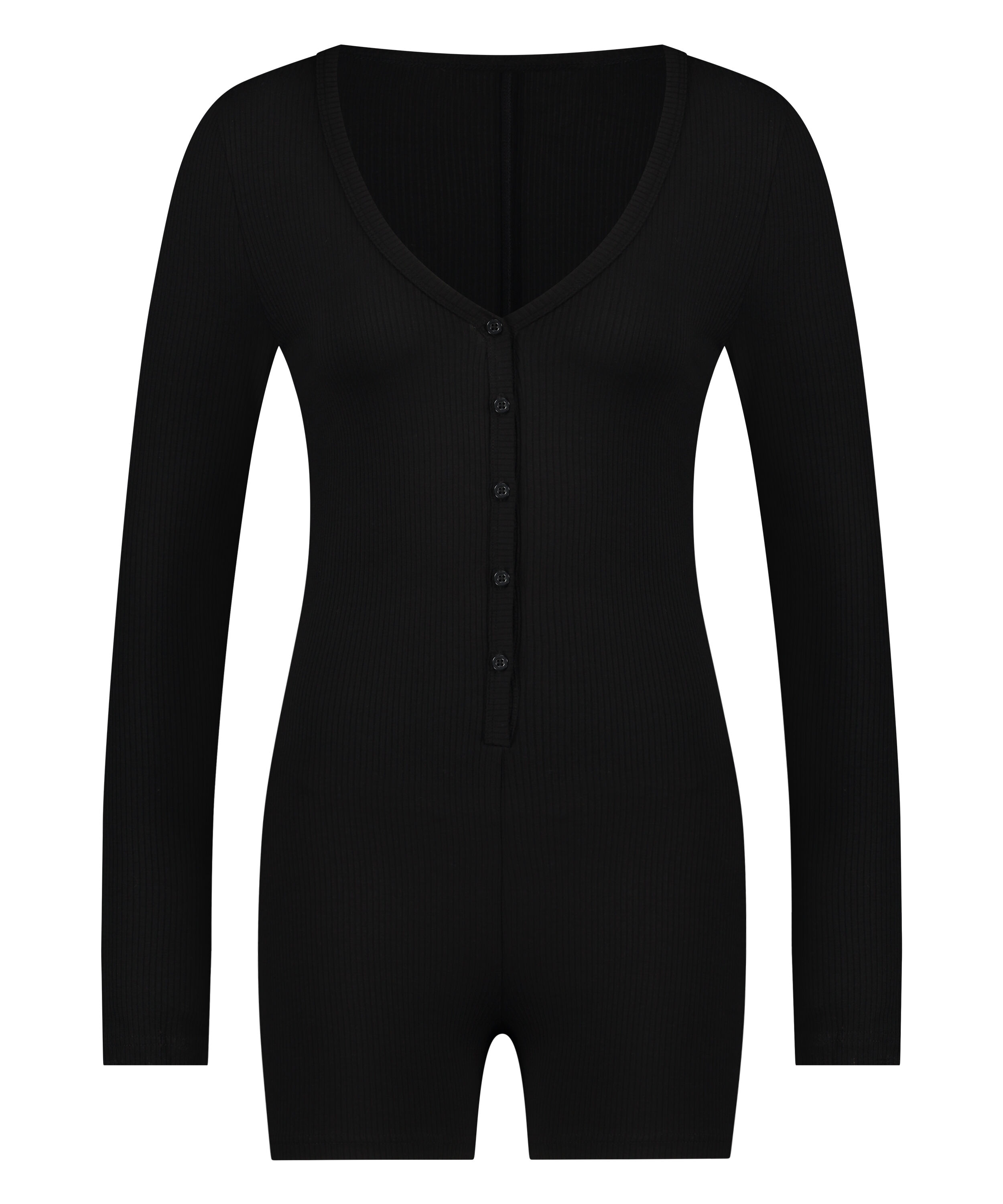 Brushed Short Onesie, Black