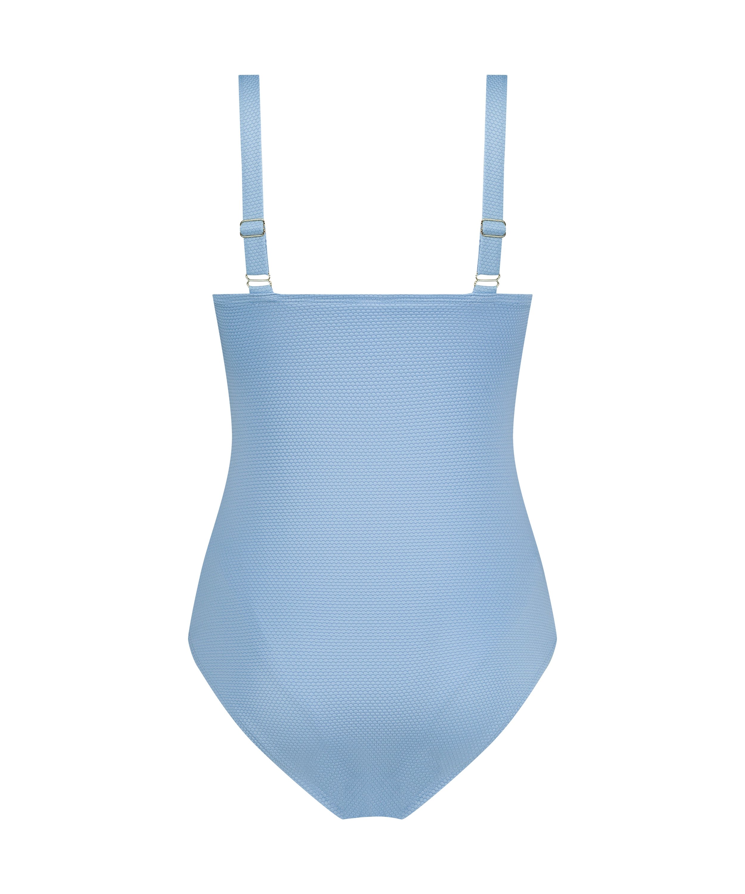 Shaping Scallop Swimsuit, Blue, main
