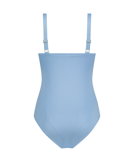 Shaping Scallop Swimsuit, Blue