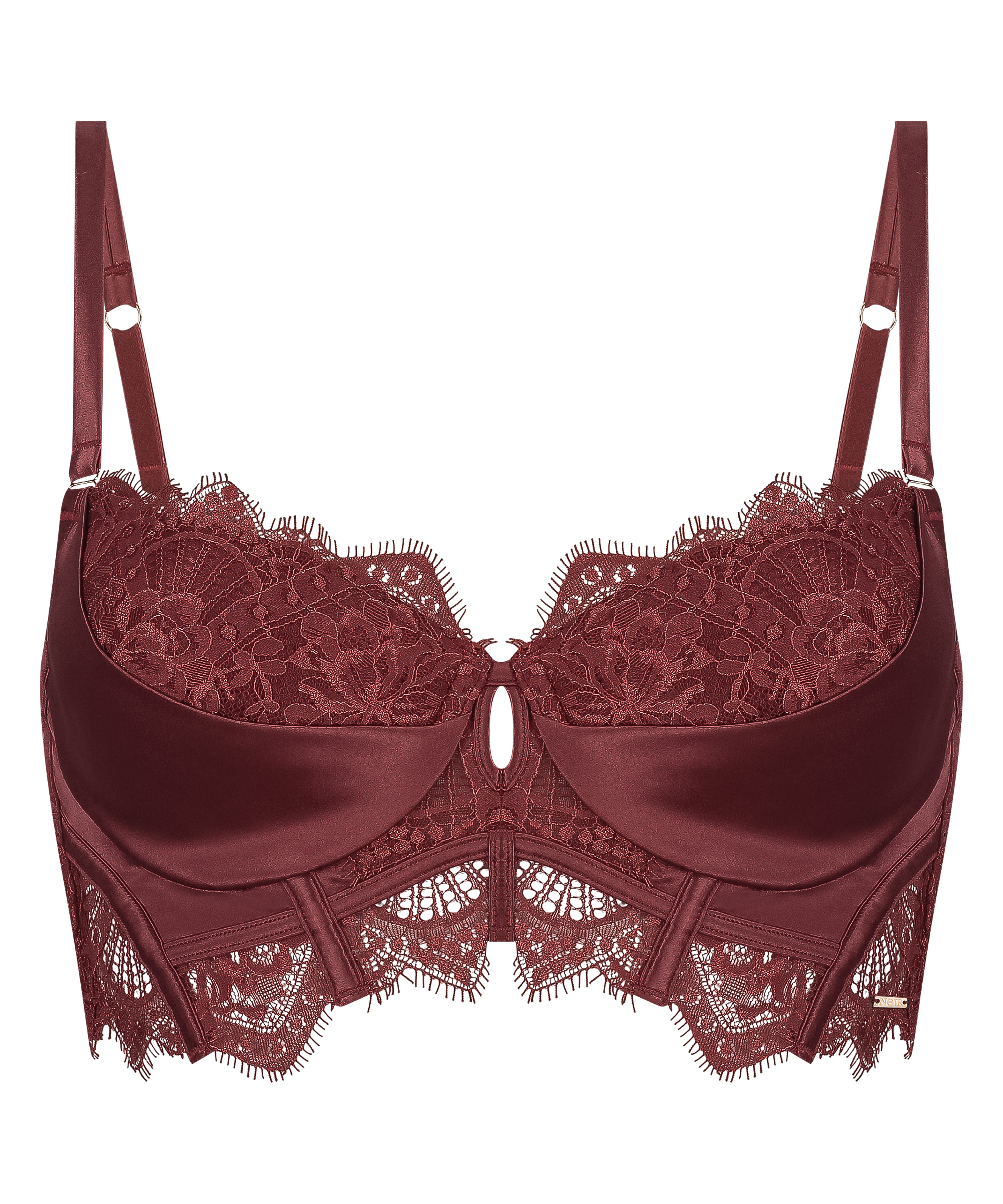 Zoe Padded Longline Underwired Bra, Red, main