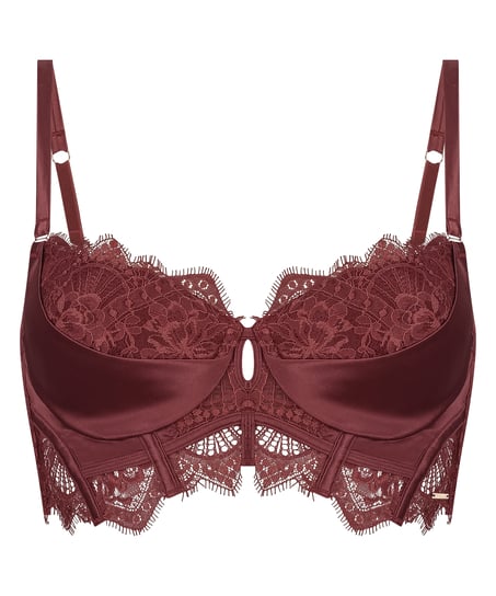 Zoe Padded Longline Underwired Bra, Red