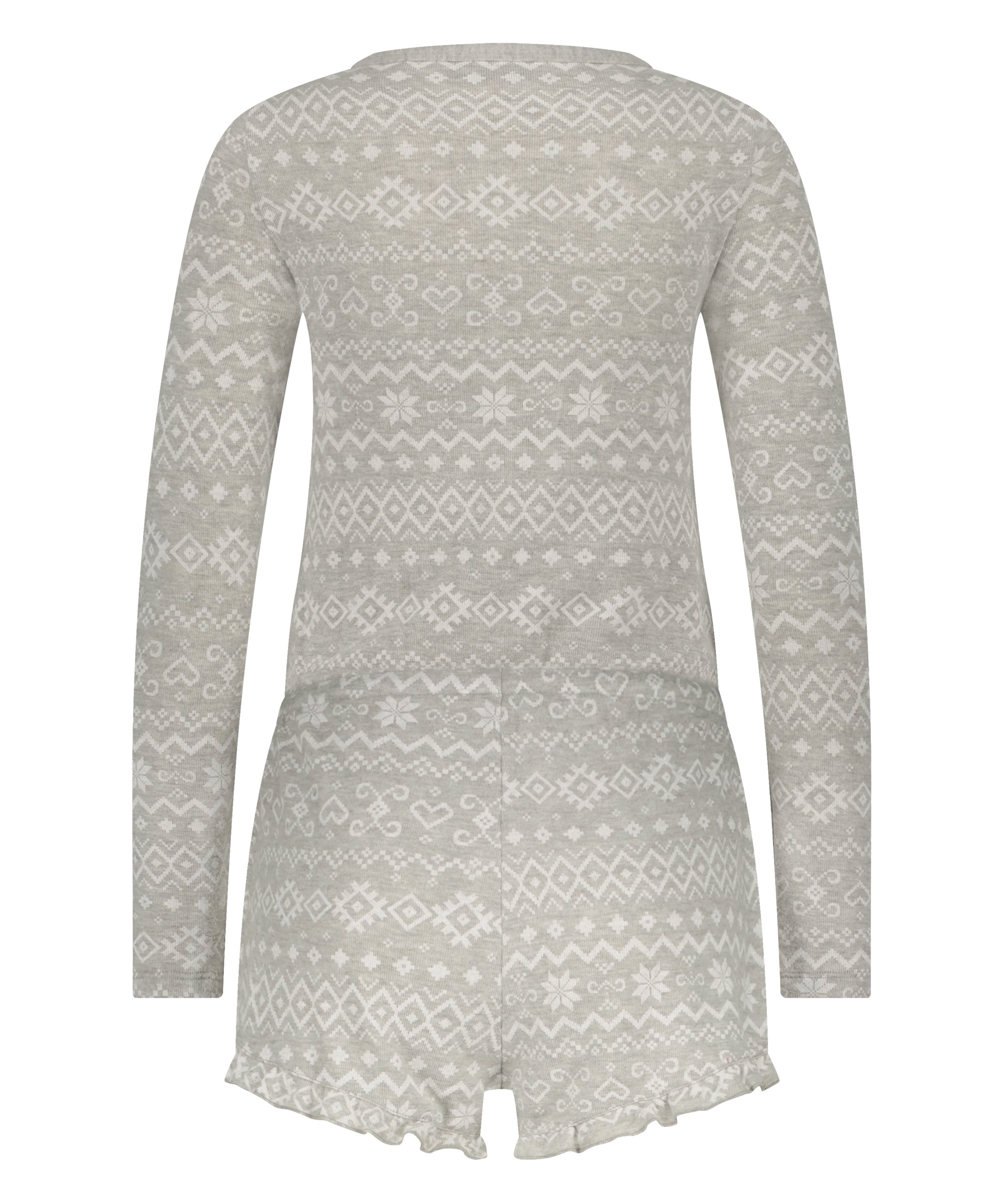 Brushed Short Onesie, Grey, main