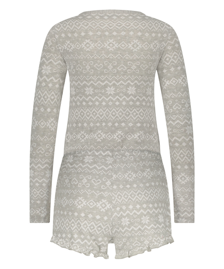 Brushed Short Onesie, Grey