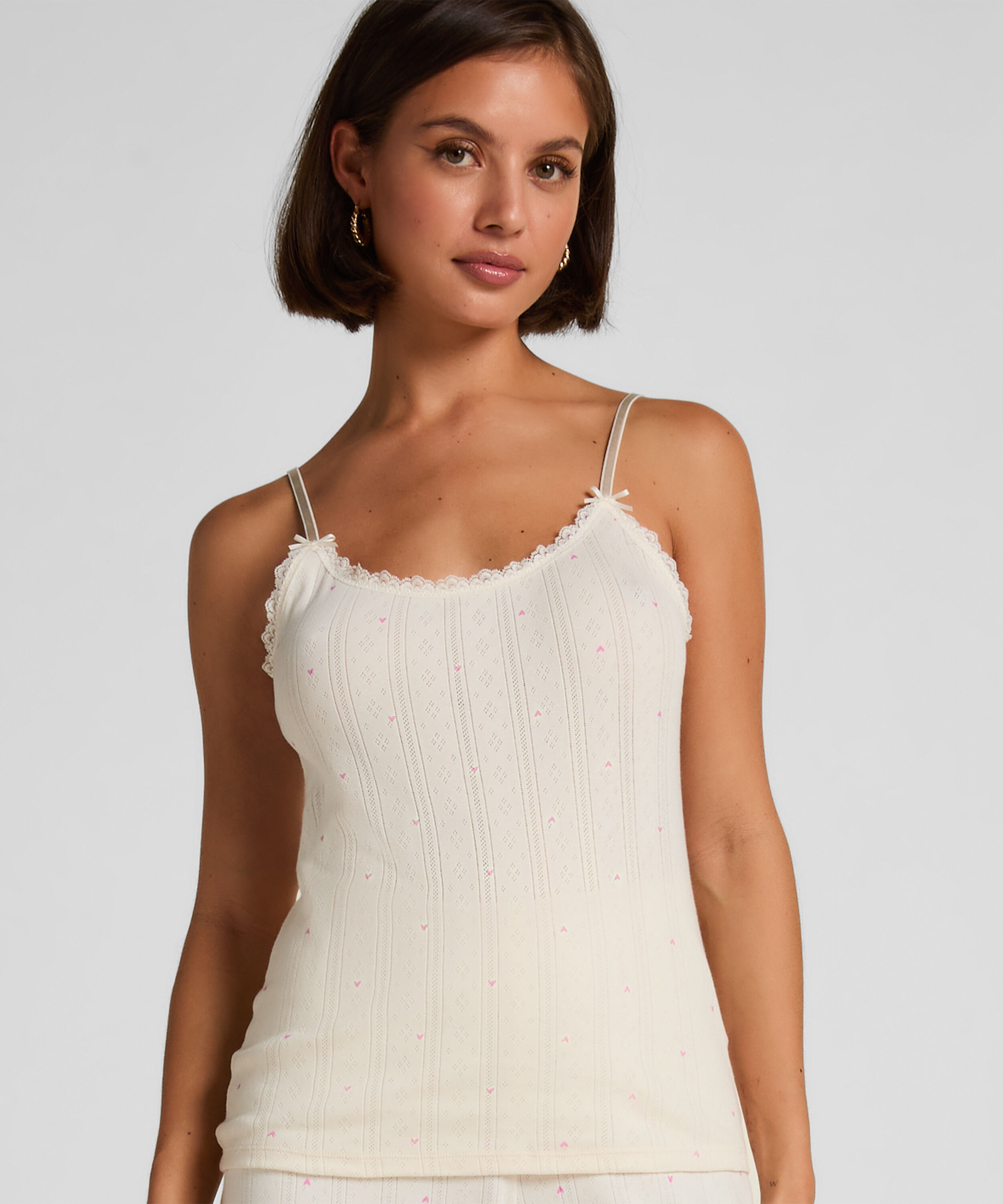 Pointelle Cami, White Pointelle Cami, White