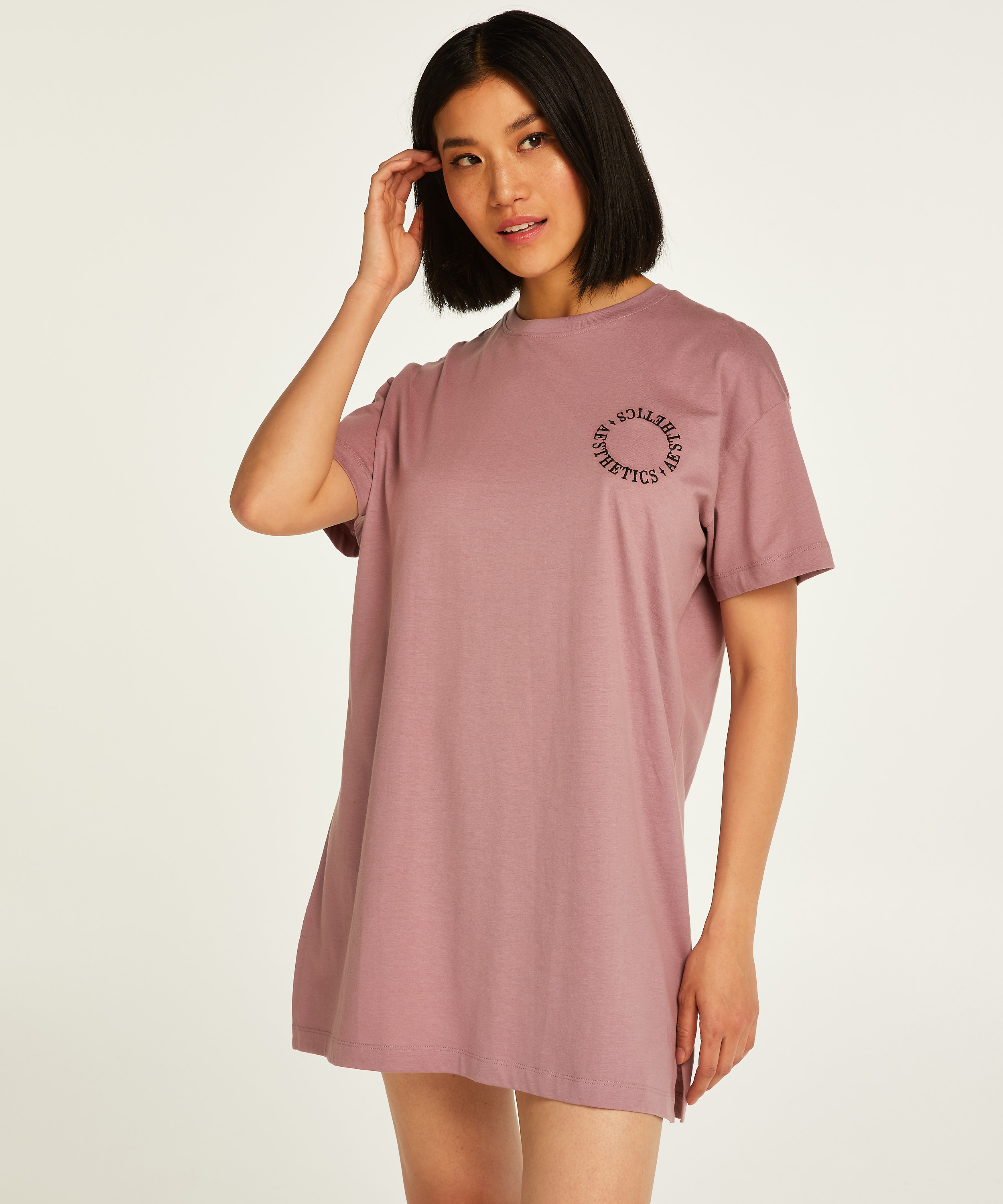 Round Neck Nightshirt, Purple, main