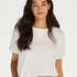 Short sleeve pyjama top in brushed jersey, White