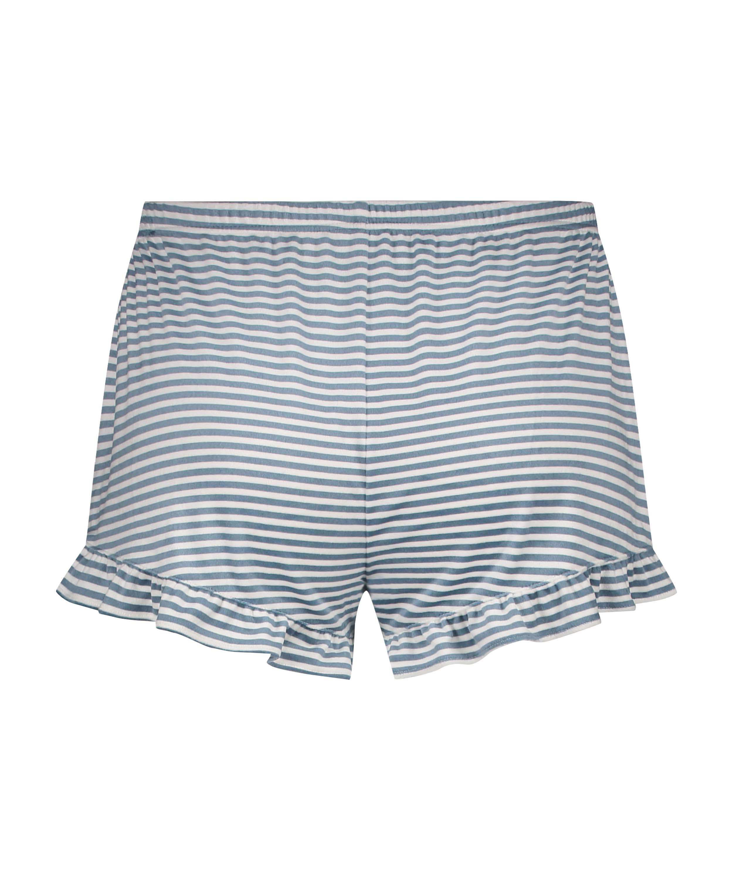 Velours Ruffle Shorts, Blue, main