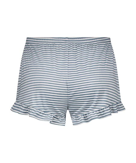 Velours Ruffle Shorts, Blue