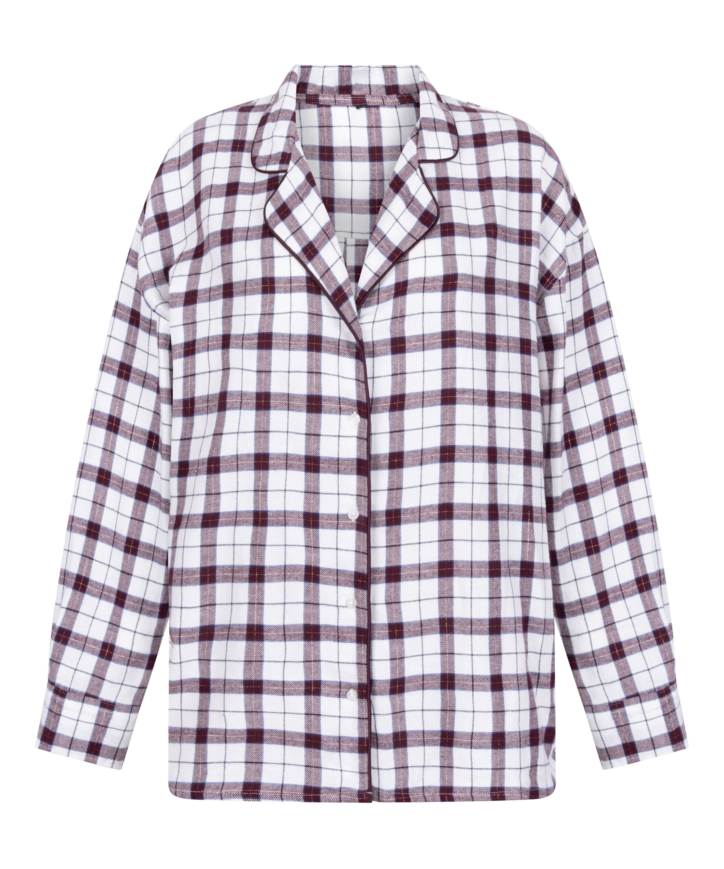 Flannel Pyjama Top, White