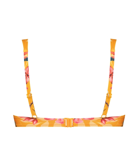 Orchid padded underwired bikini top, Yellow