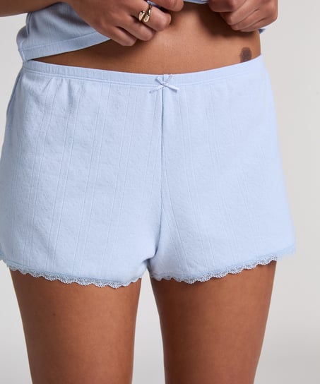 Pointelle Shorts, Blue