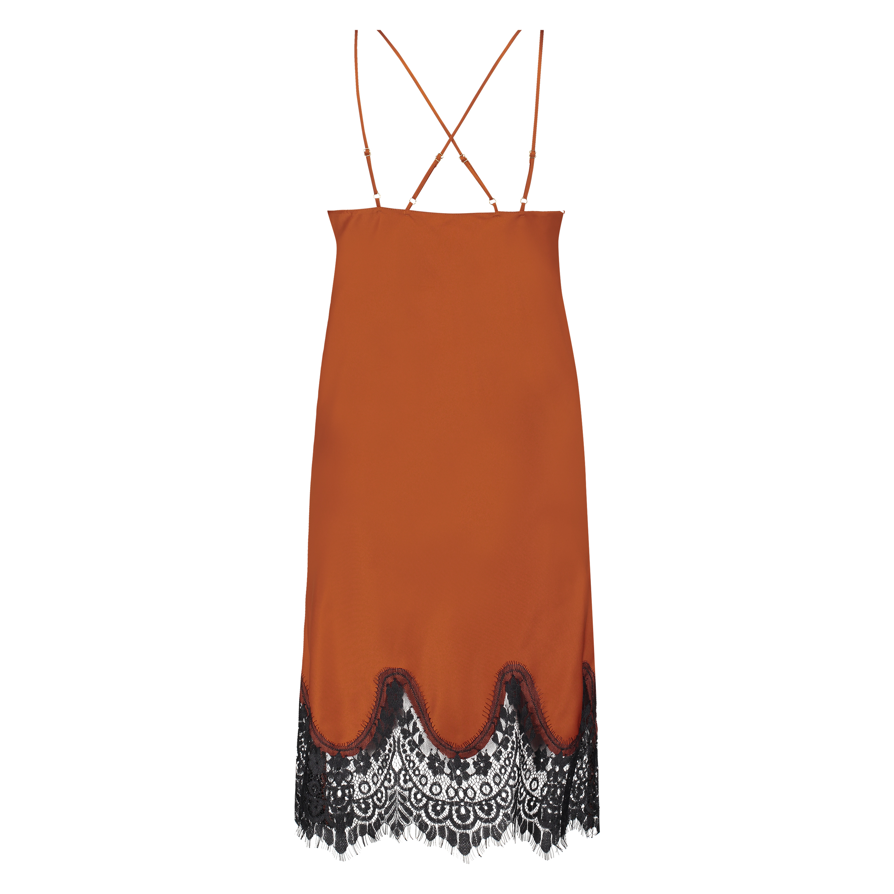 Lace Satin Slip Dress, Red, main