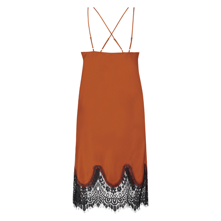 Lace Satin Slip Dress, Red