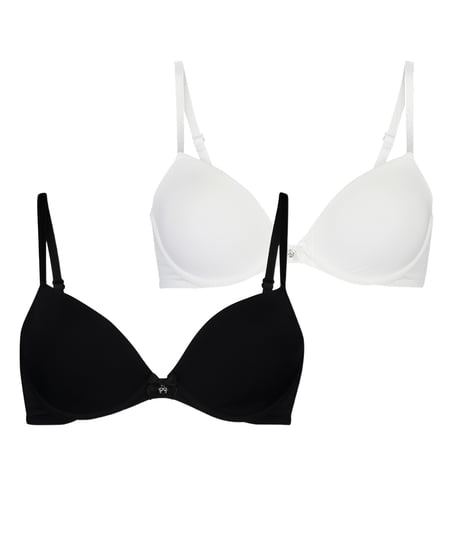 2-Pack Padded Underwired Bra, Black