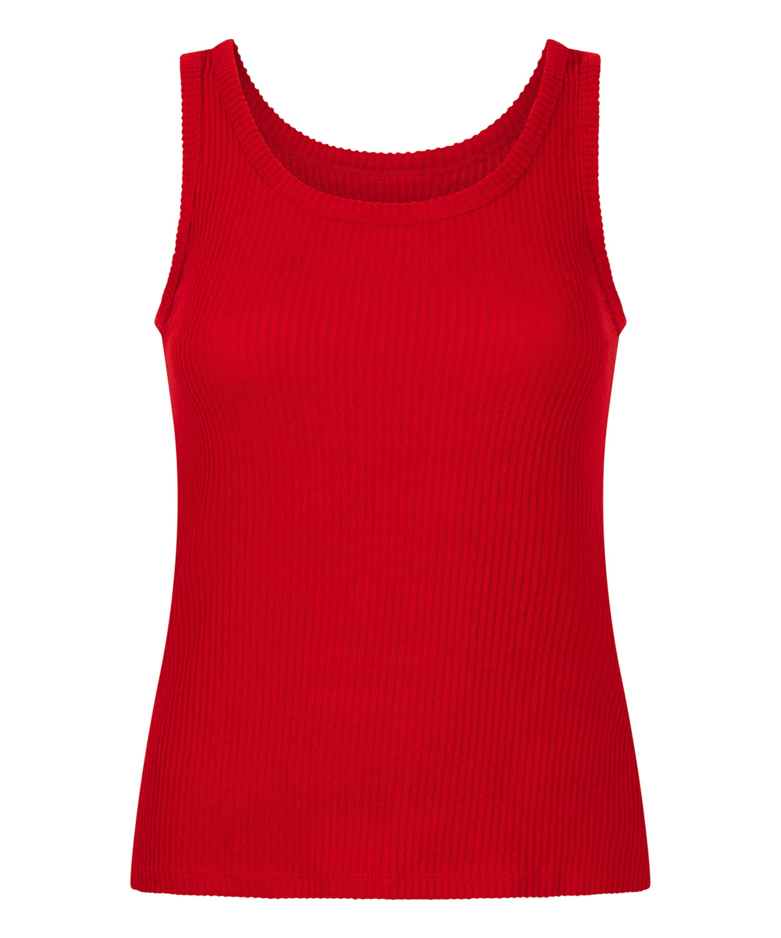Singlet Brushed Jersey Rib, Red, main